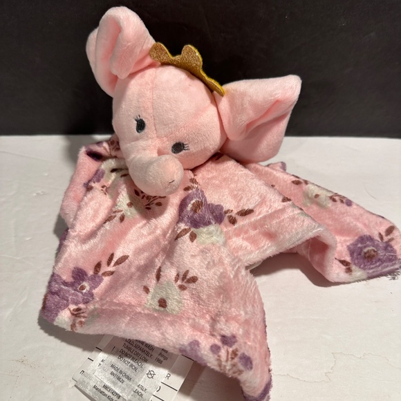 Manhattan Baby Luxe Plush Elephant Floral Lovey/Security Blanket - Picture 6 of 8